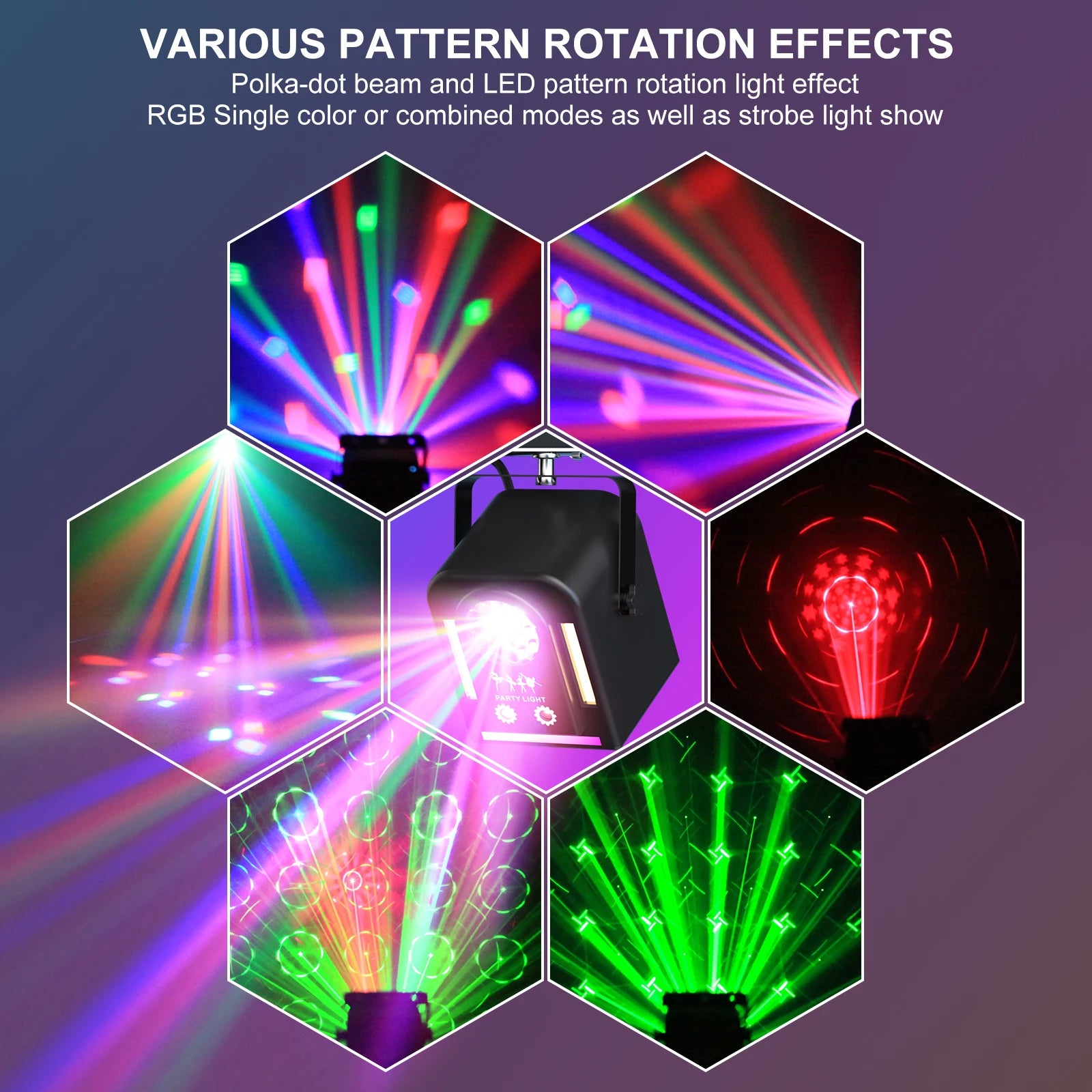 Leleght Strobe Stage Lights Full Color with Remote&Sound Activated, AUTO Perefct for Disco Party Bar Club DJ  Stage Lighting