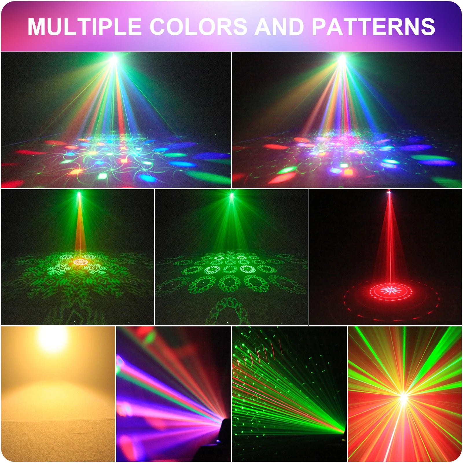 Leleght Strobe Stage Lights Full Color with Remote&Sound Activated, AUTO Perefct for Disco Party Bar Club DJ  Stage Lighting