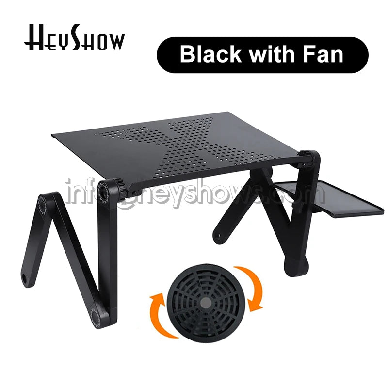 Portable Adjustable Aluminum Laptop Stand Ergonomic Desk Holder with Mouse Pad for TV Bed Sofa Tray PC Notebook Table