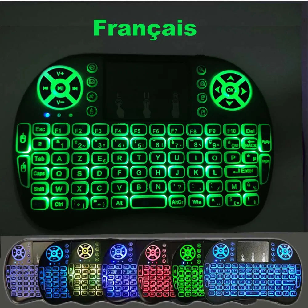 I8 Mini Wireless Keyboard Backlight 7 color 2.4G Touchpad for Android TV Box PC Projector Pad