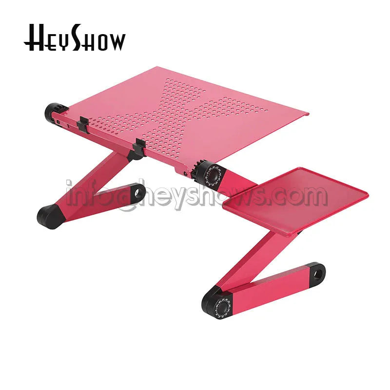 Portable Adjustable Aluminum Laptop Stand Ergonomic Desk Holder with Mouse Pad for TV Bed Sofa Tray PC Notebook Table