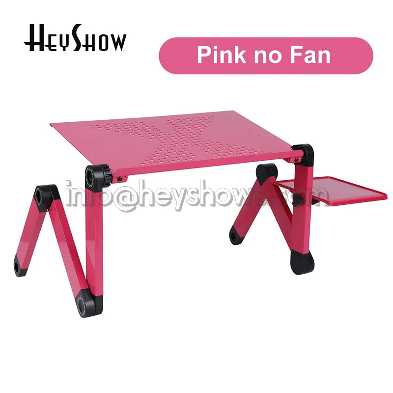 Portable Adjustable Aluminum Laptop Stand Ergonomic Desk Holder with Mouse Pad for TV Bed Sofa Tray PC Notebook Table