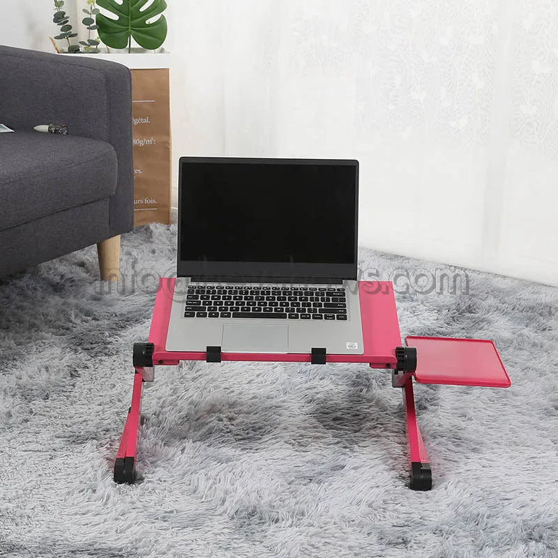 Portable Adjustable Aluminum Laptop Stand Ergonomic Desk Holder with Mouse Pad for TV Bed Sofa Tray PC Notebook Table