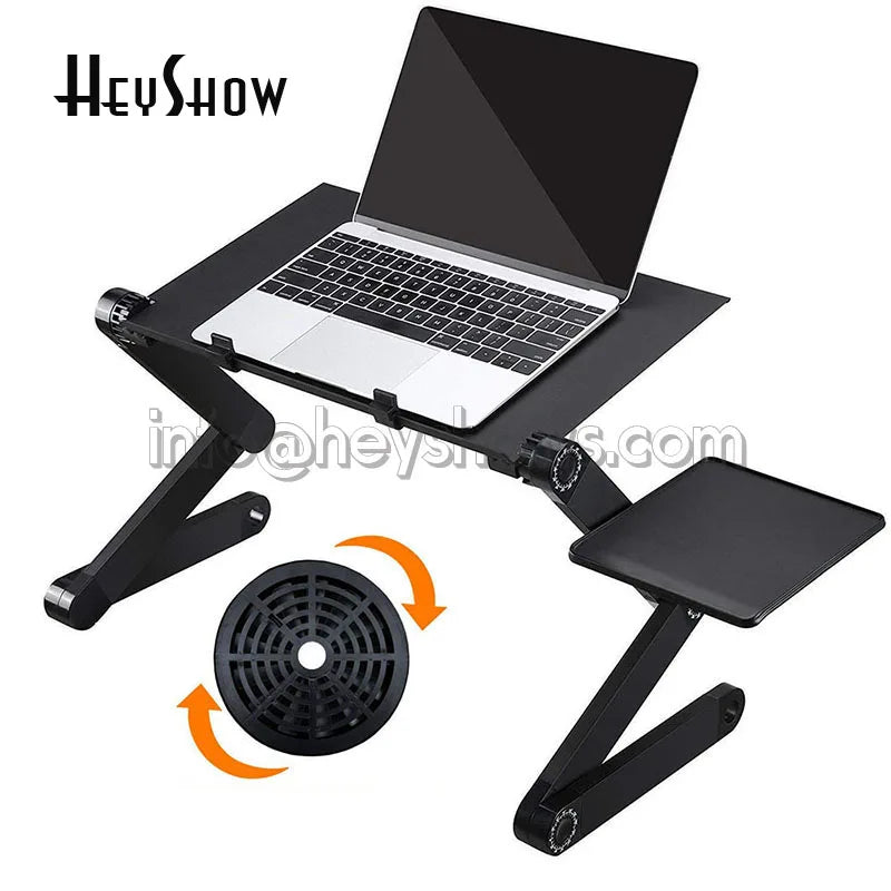 Portable Adjustable Aluminum Laptop Stand Ergonomic Desk Holder with Mouse Pad for TV Bed Sofa Tray PC Notebook Table