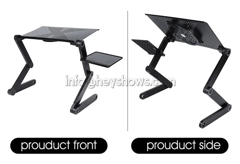 Portable Adjustable Aluminum Laptop Stand Ergonomic Desk Holder with Mouse Pad for TV Bed Sofa Tray PC Notebook Table