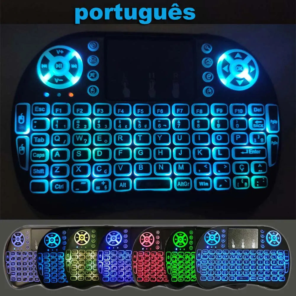 I8 Mini Wireless Keyboard Backlight 7 color 2.4G Touchpad for Android TV Box PC Projector Pad