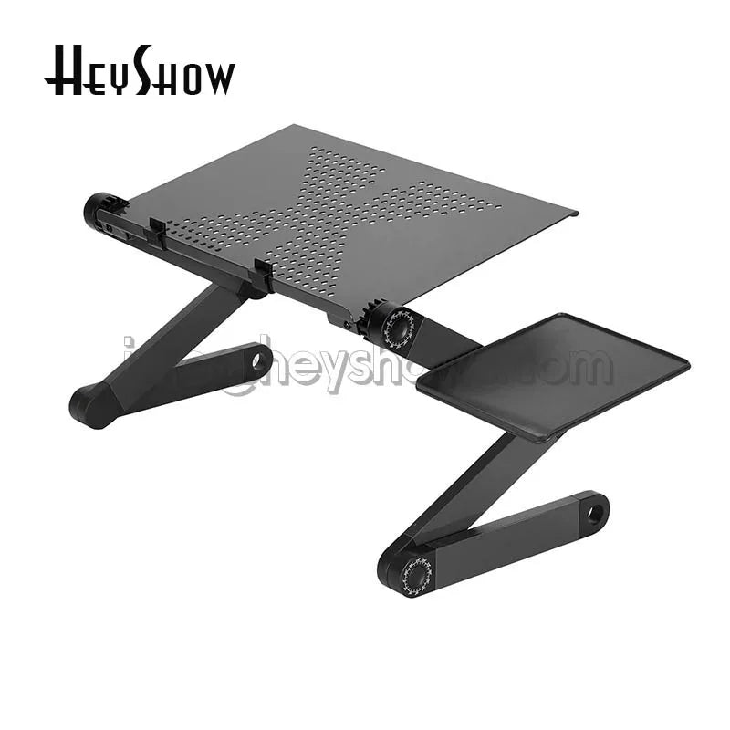 Portable Adjustable Aluminum Laptop Stand Ergonomic Desk Holder with Mouse Pad for TV Bed Sofa Tray PC Notebook Table