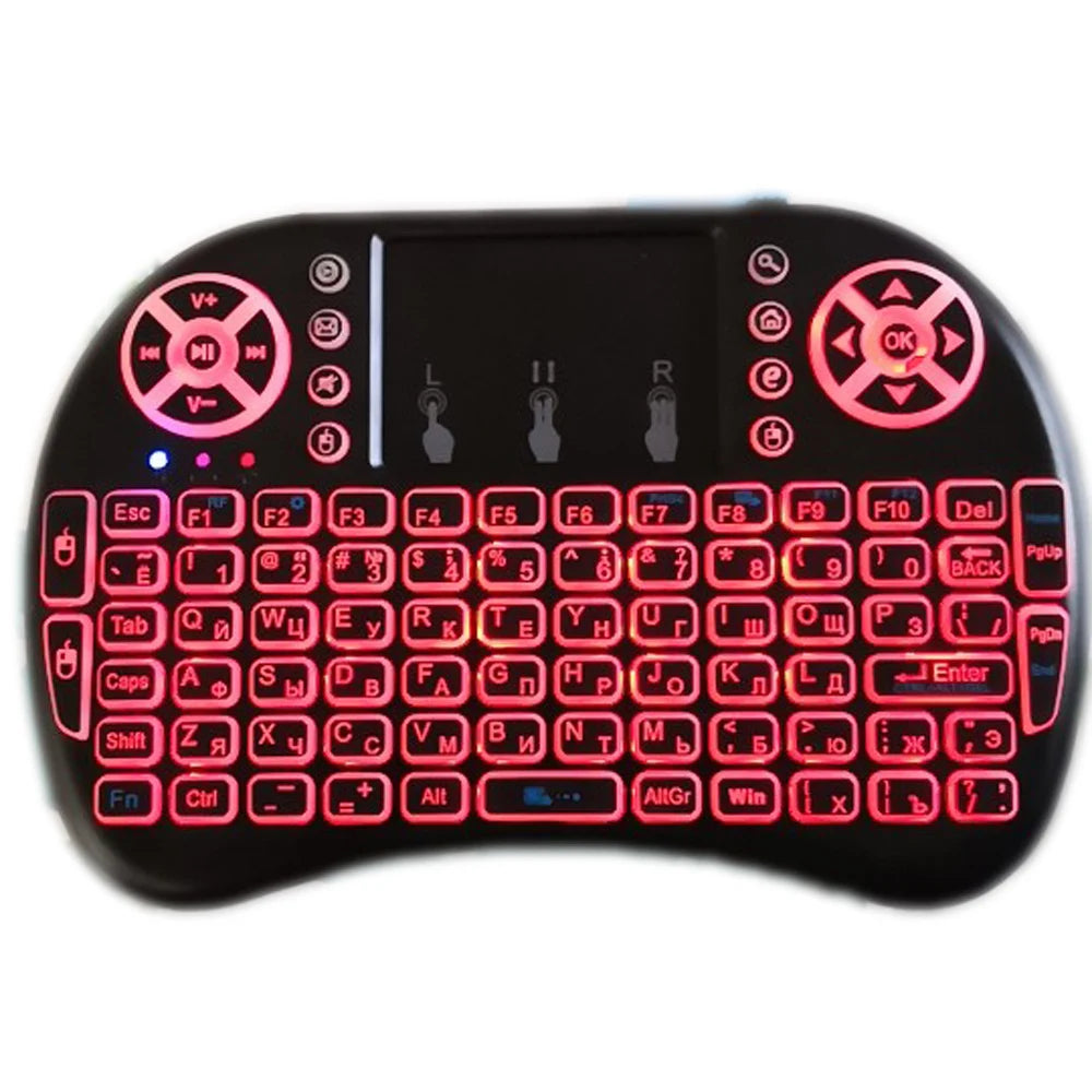 I8 Mini Wireless Keyboard Backlight 7 color 2.4G Touchpad for Android TV Box PC Projector Pad