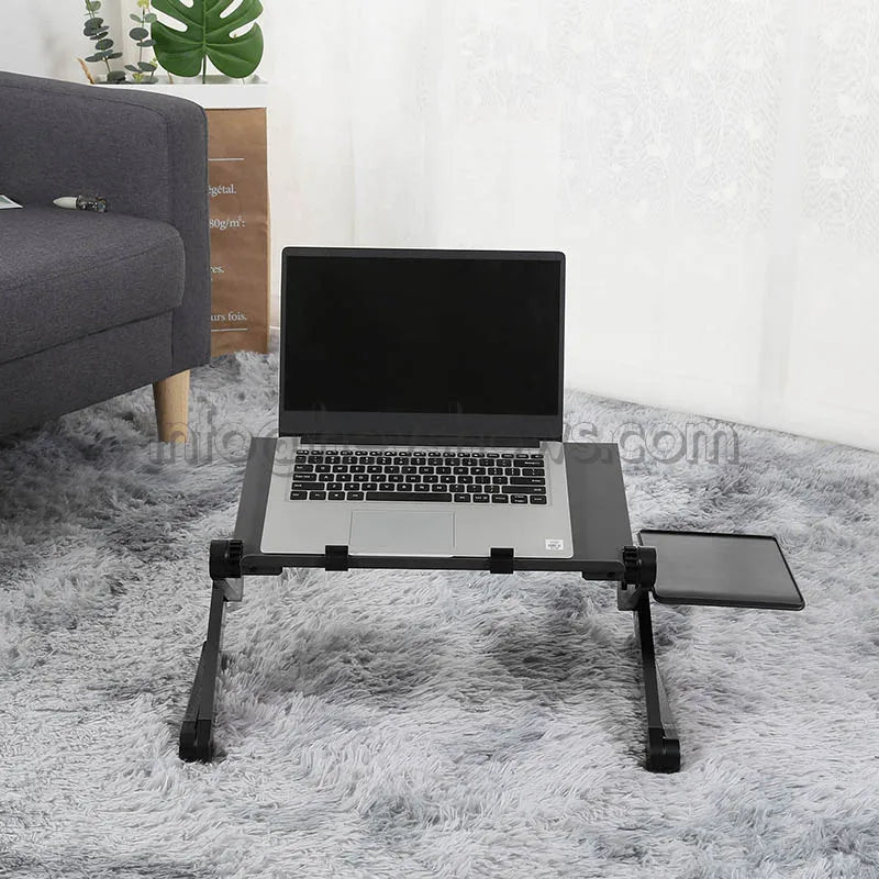 Portable Adjustable Aluminum Laptop Stand Ergonomic Desk Holder with Mouse Pad for TV Bed Sofa Tray PC Notebook Table