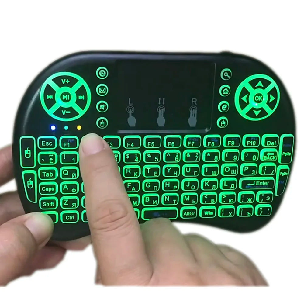 I8 Mini Wireless Keyboard Backlight 7 color 2.4G Touchpad for Android TV Box PC Projector Pad