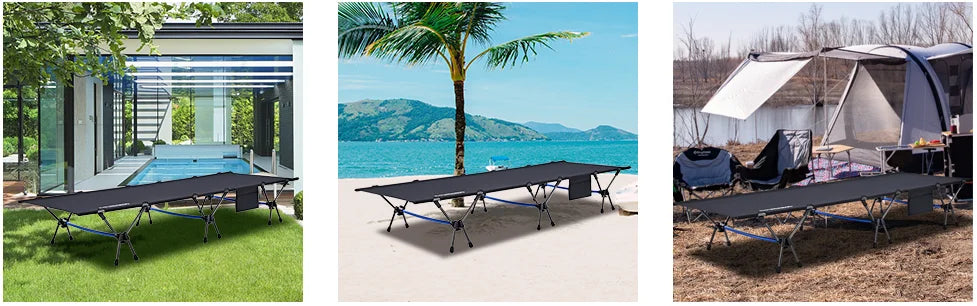 Outdoor Folding Camping Bed Single Person Cot Portable Foldable Sleeping Pad Hiking Backpacking Picnic Camping Cot Bed Mat 야전침대