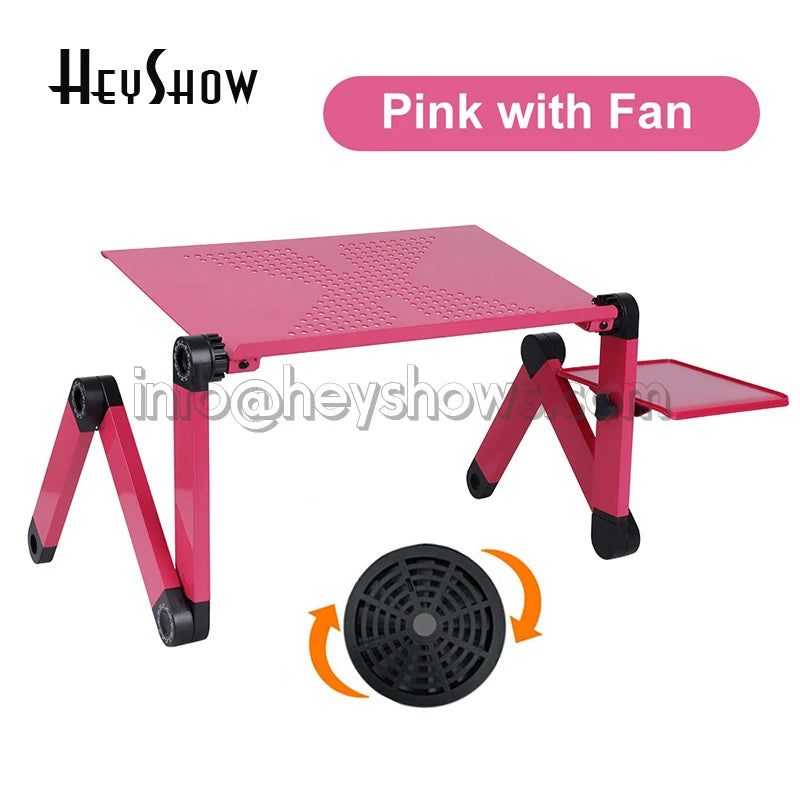 Portable Adjustable Aluminum Laptop Stand Ergonomic Desk Holder with Mouse Pad for TV Bed Sofa Tray PC Notebook Table