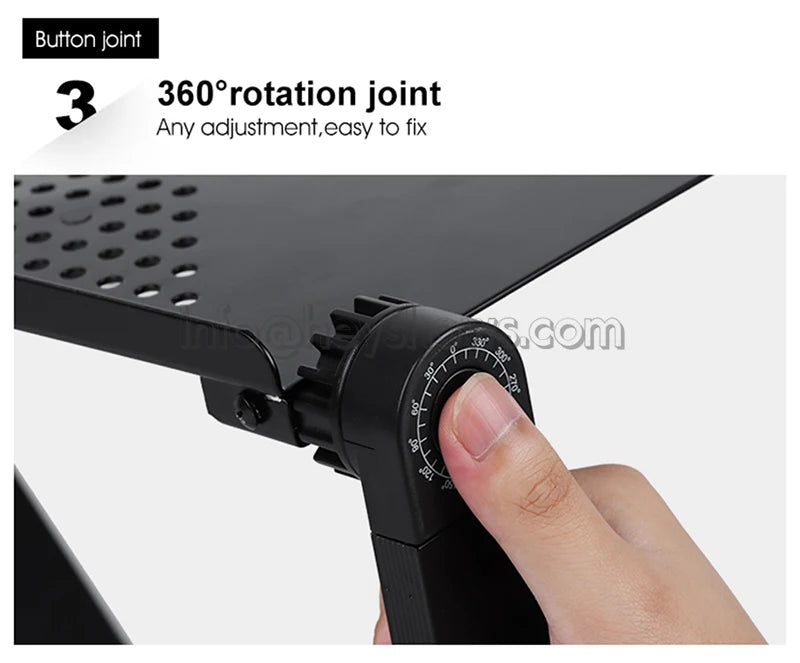 Portable Adjustable Aluminum Laptop Stand Ergonomic Desk Holder with Mouse Pad for TV Bed Sofa Tray PC Notebook Table