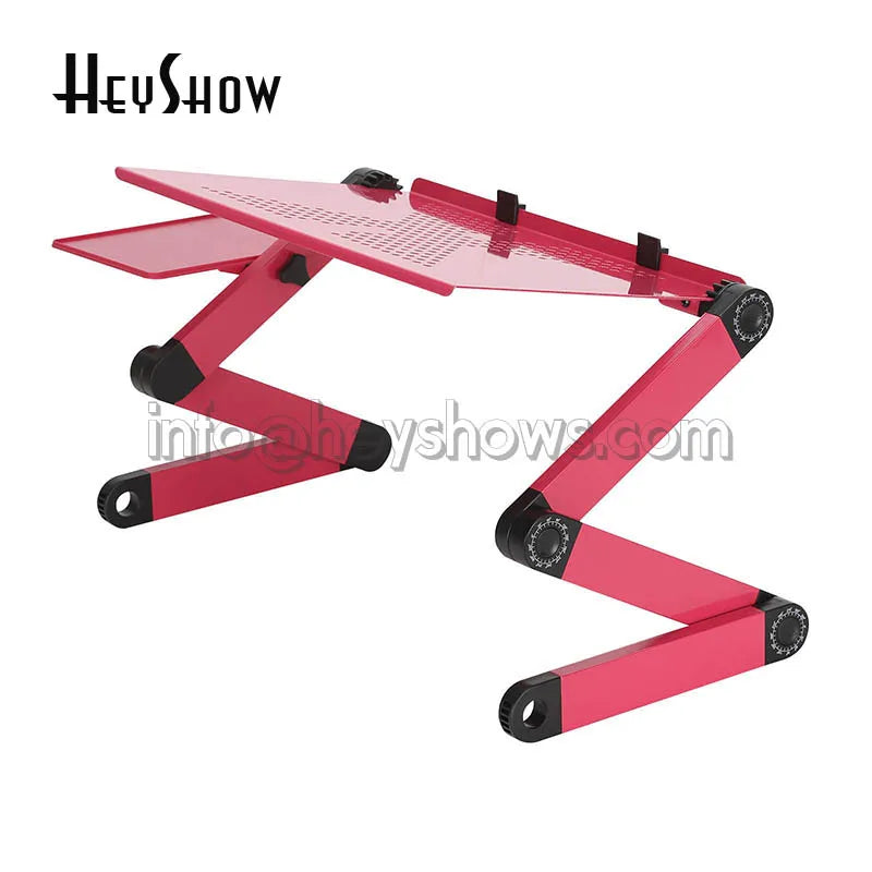 Portable Adjustable Aluminum Laptop Stand Ergonomic Desk Holder with Mouse Pad for TV Bed Sofa Tray PC Notebook Table