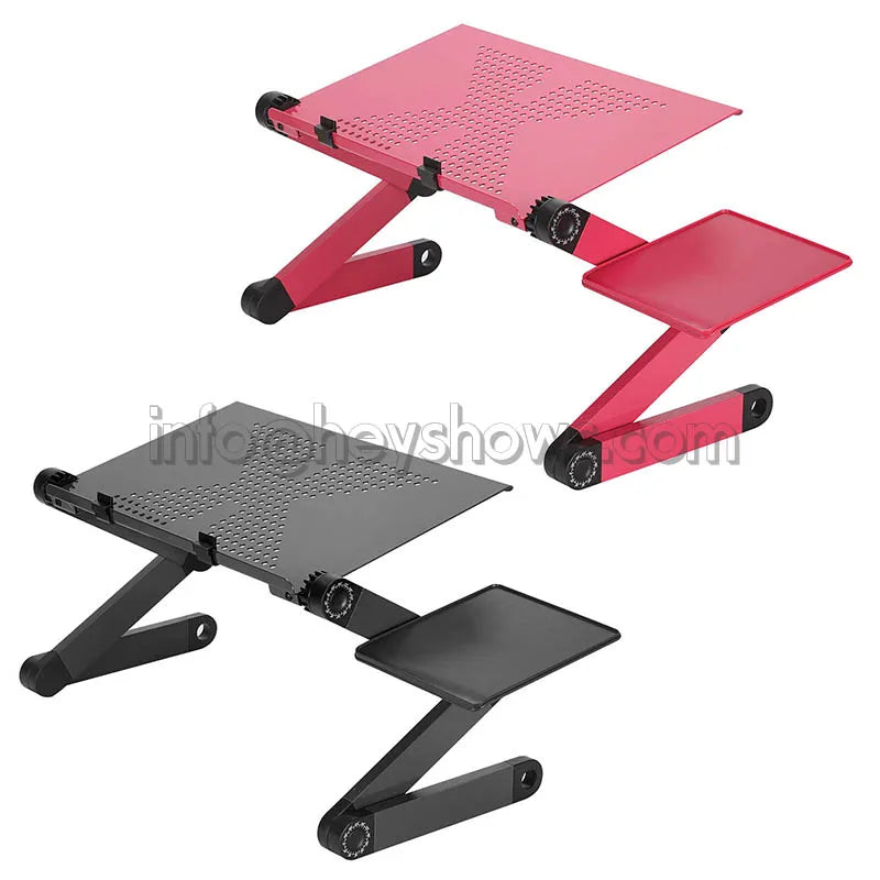 Portable Adjustable Aluminum Laptop Stand Ergonomic Desk Holder with Mouse Pad for TV Bed Sofa Tray PC Notebook Table