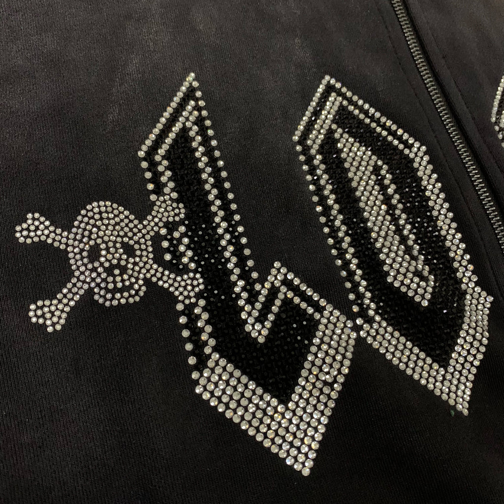 High Street Lose Rhineston Brilliant Shinning Zipper Hooded Hoodies for Men Cardigan Terry Loose Casual Sweatshirt Jacket