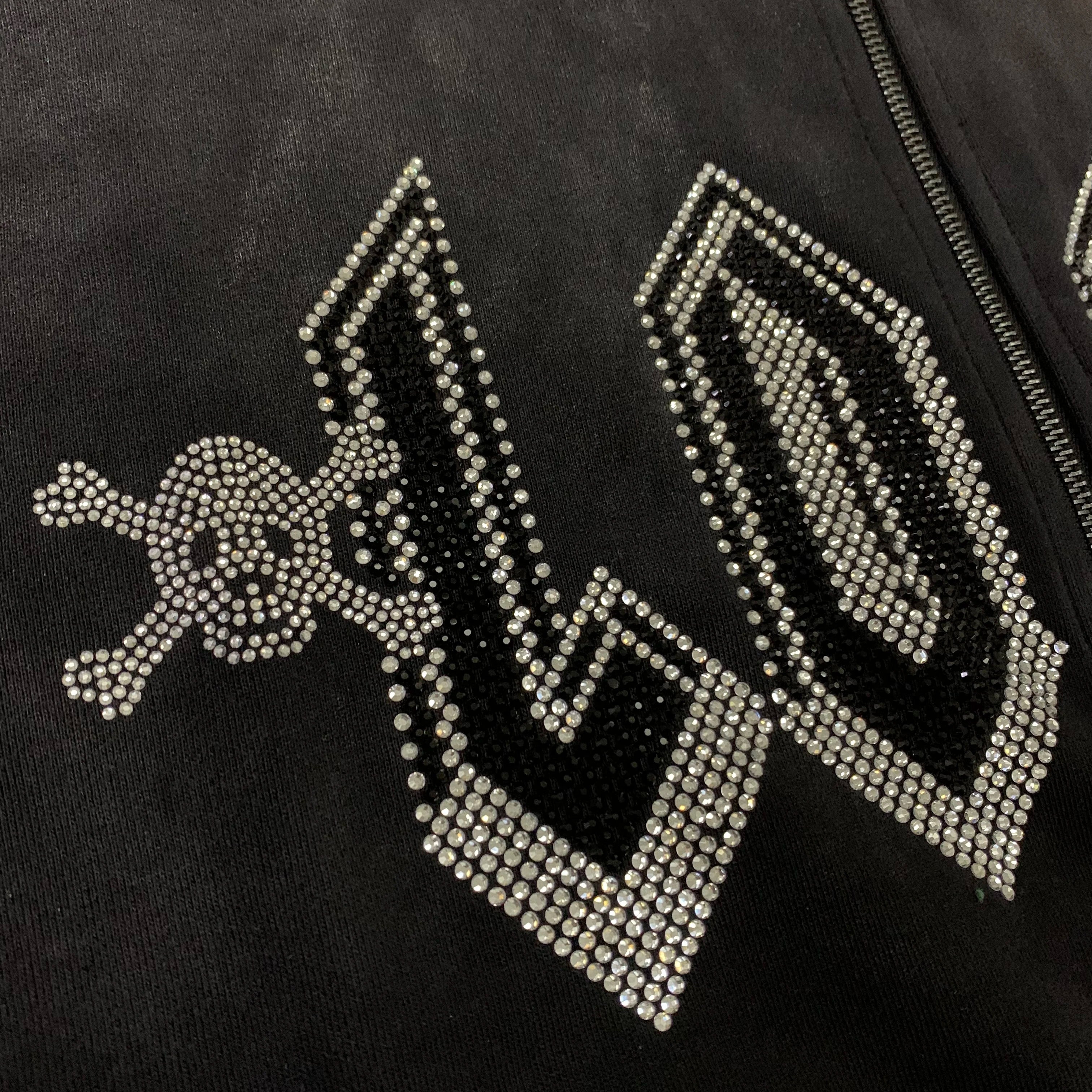 High Street Lose Rhineston Brilliant Shinning Zipper Hooded Hoodies for Men Cardigan Terry Loose Casual Sweatshirt Jacket