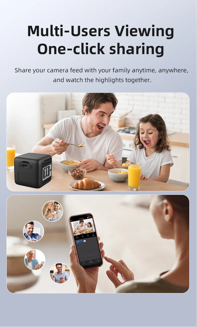 HD 1080P Mini Camera 2.4G WiFi Wireless Remote Monitoring Small Camera Home Video Recorder with 1600mAh Battery