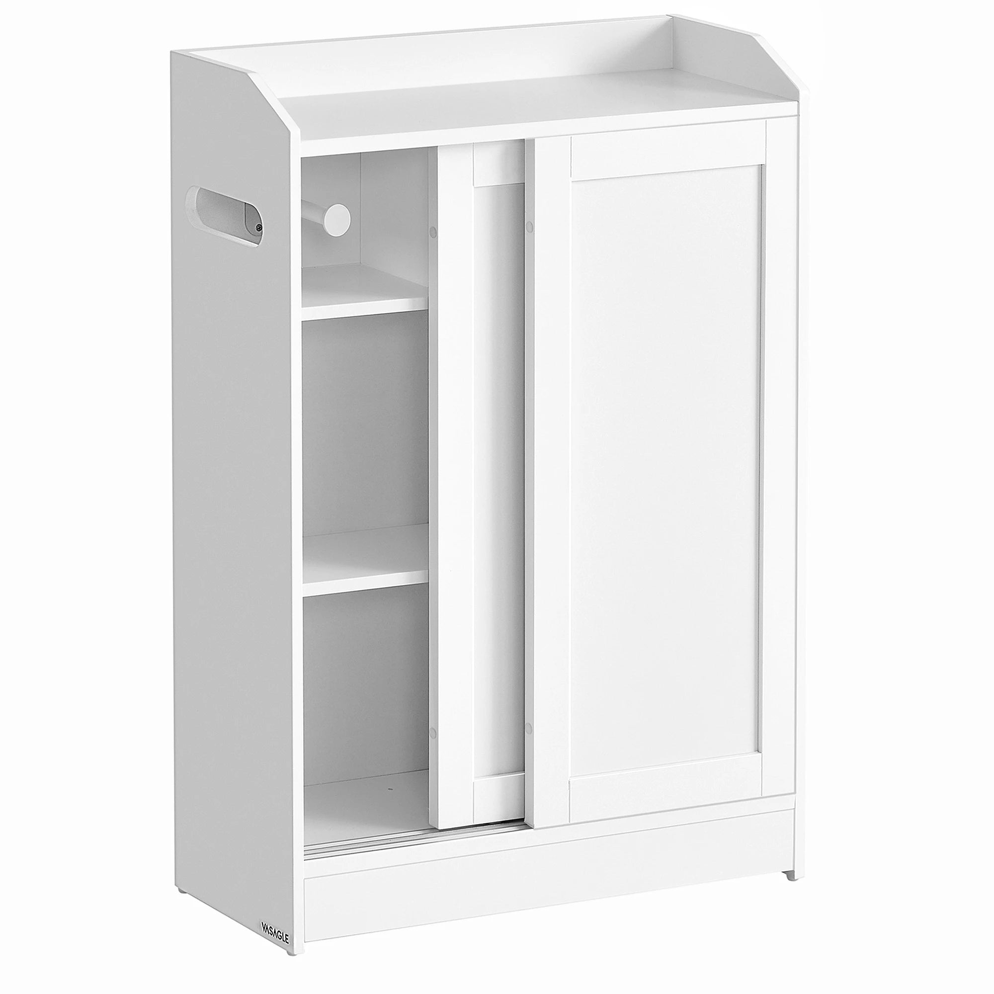VASAGLE Bathroom chest of drawers Bathroom wardrobe Bathroom wardrobe Space Saving Sliding Doors Adjustable Flooring