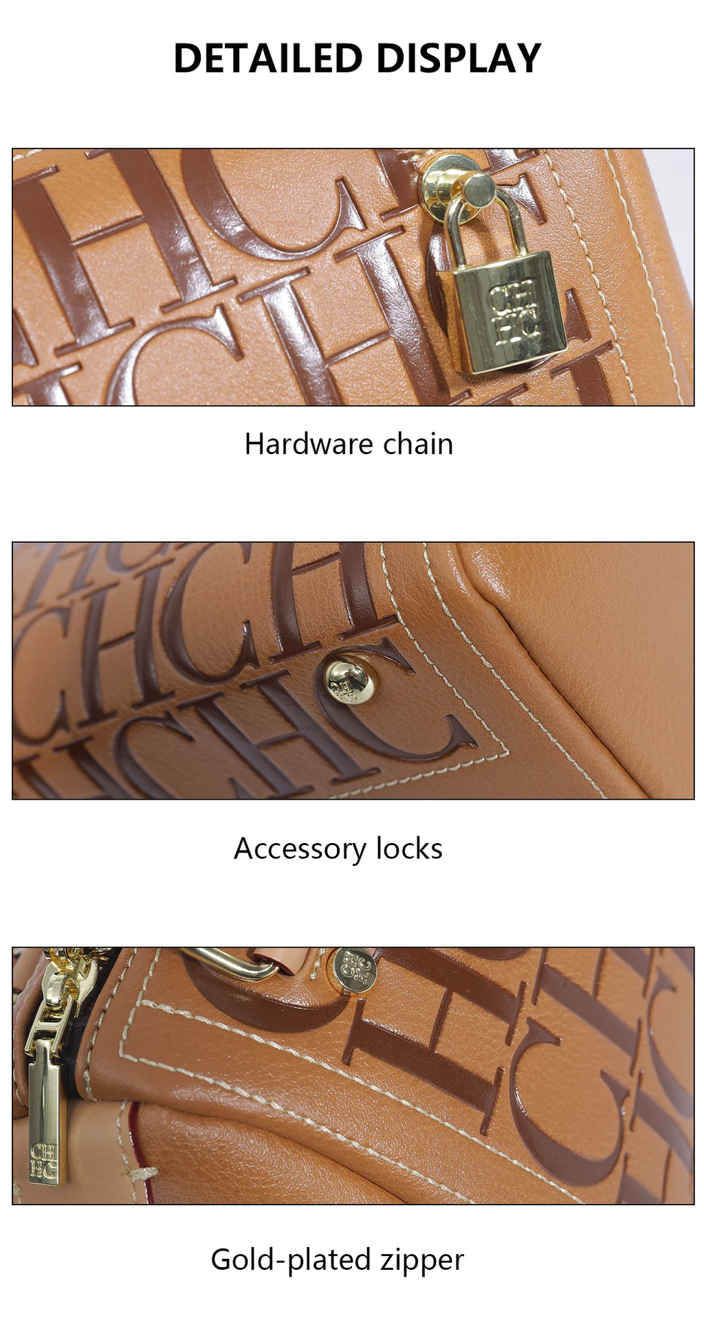 2025Vintage Style CH Brand Fashion Embossed Letter Cylindrical Handbag Large Capacity Commuter Shoulder Bag