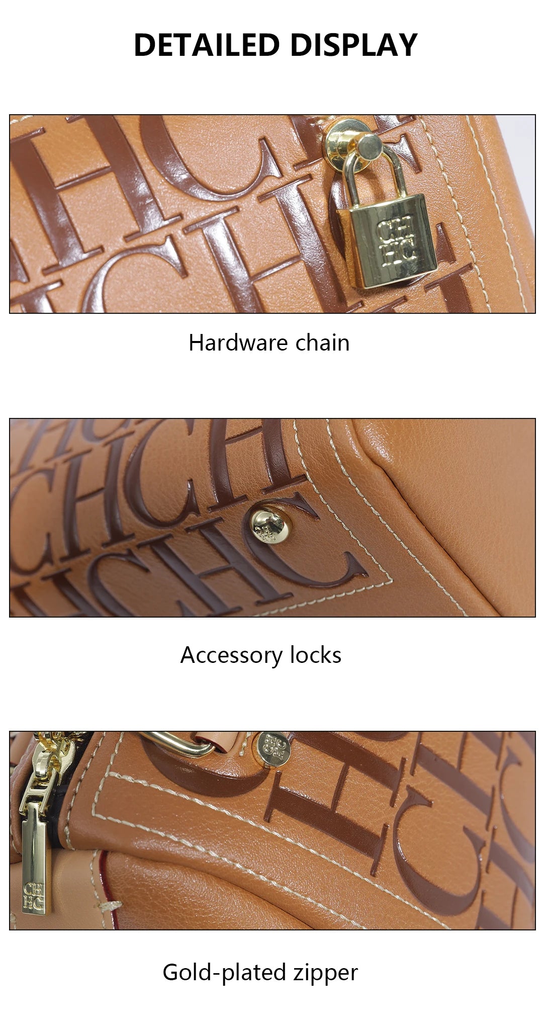 2025Vintage Style CH Brand Fashion Embossed Letter Cylindrical Handbag Large Capacity Commuter Shoulder Bag