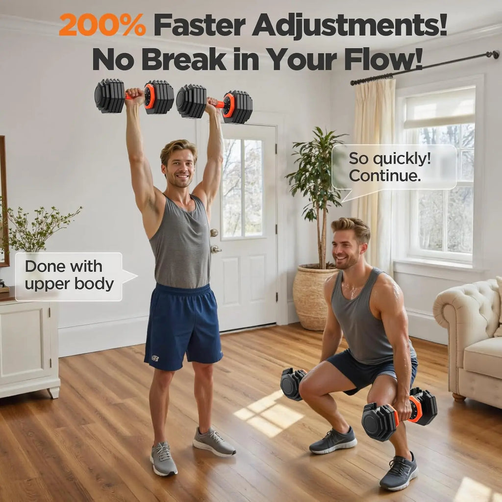 2026 Updated Adjustable Dumbbell Set of 2, 110lbs/50lbs Weights Dumbbell Set with Storage Box, 25lbs/55lbs, Customized