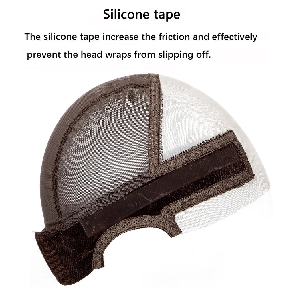 Wig Cap with Silicone Grip Band for Keeping Wigs in Place, More Full Cap-wide Transparent Lace for Lace Front Wigs