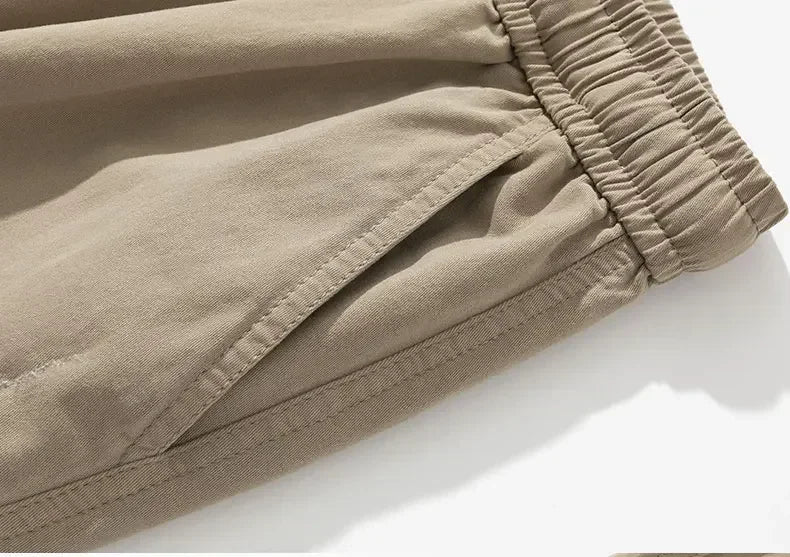 Autumn New Wide Leg Pocket Cargo Pants Men Trousers Neutral Loose Casual Cotton Straight Outdoor Fashion Pants Big Size 8xl
