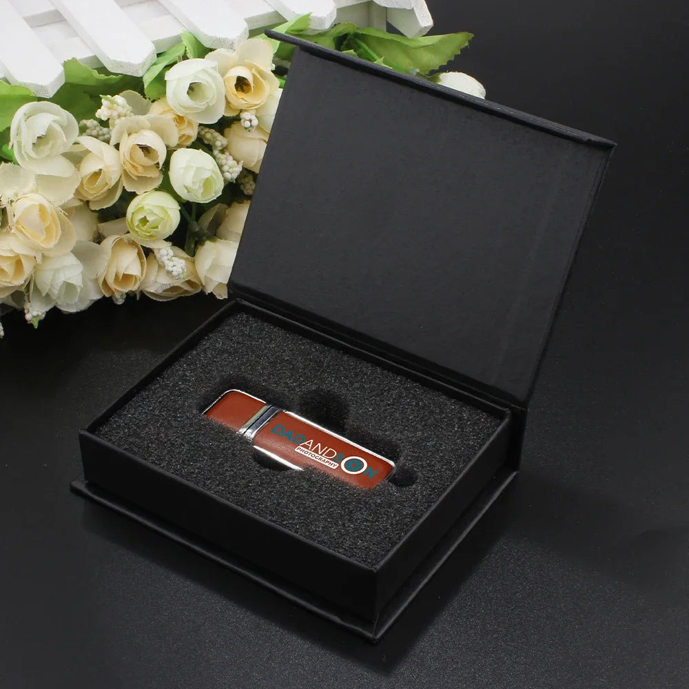 JASTER  USB 2.0 Flash Drives 64GB Brown Leather Business GIFT LOGO  Fashion Pen drive 32GB U disk Free Color pen usb 128GB BOX