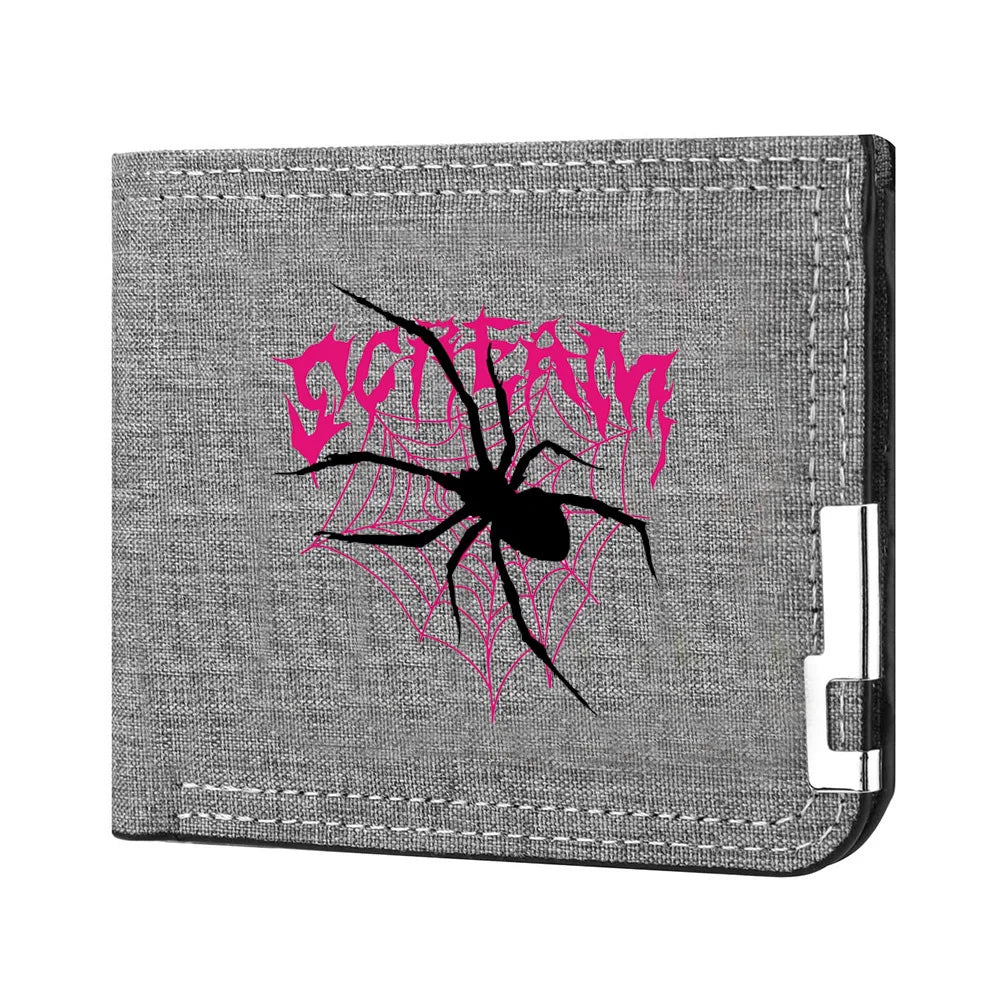 New Men's Wallet Canvas Double Folding Zipper Coin Pocket For ID Card Holders Short Card Holders Wallet