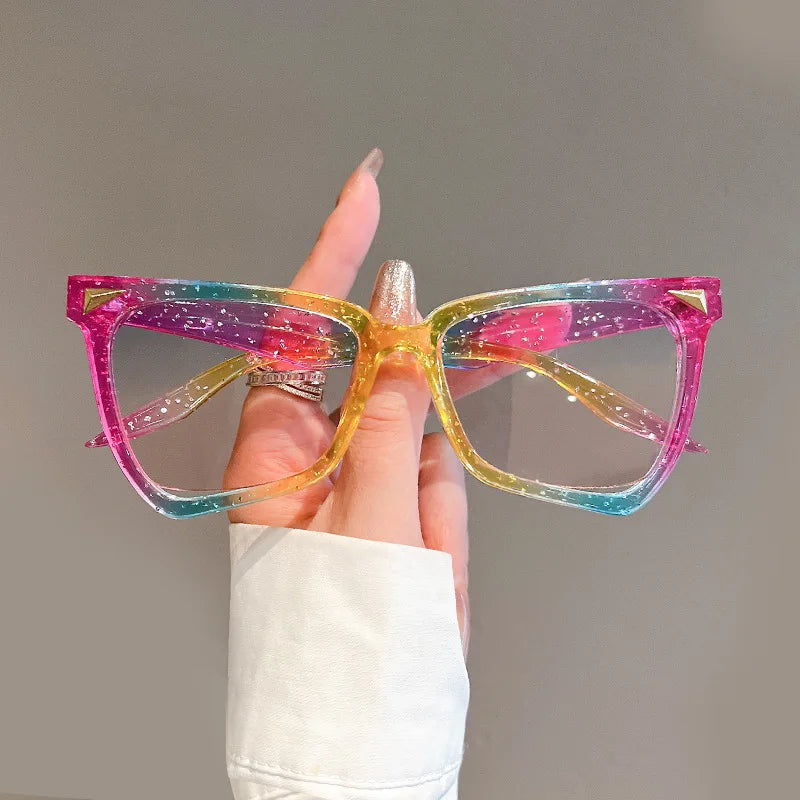 New in Y2K Irregular Cat Eye Sunglasses Women For Men Vintage Sun Glasses Luxury Brand Designer Punk Pink Colorful Rivet Shades