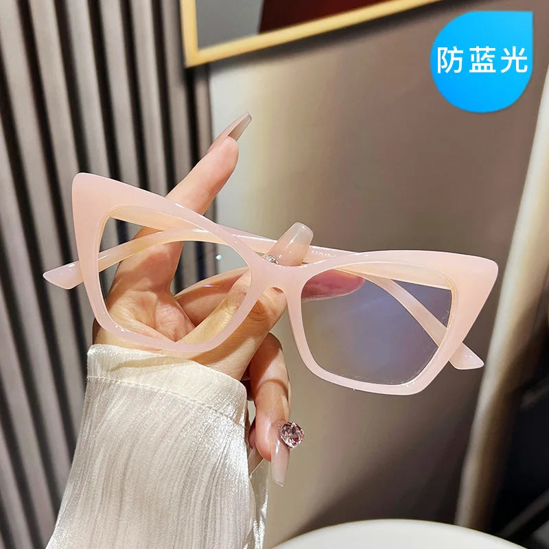 Luxury Brand Cat Eye Reading Glasses Optical Blue Light Blocking Prescription Women Eyeglasses Transparent Fashion Eyewear 2025