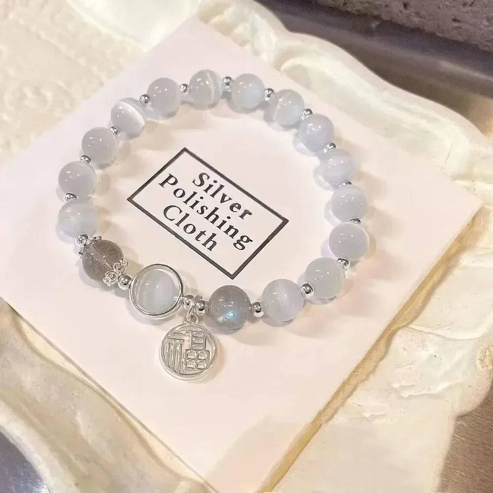 Butterfly Star Moon Flower Pendant Glazed Bracelet Jewelry Gift Beauty Accessory Bead Chain with Colorful Beads Lucky Bracelet