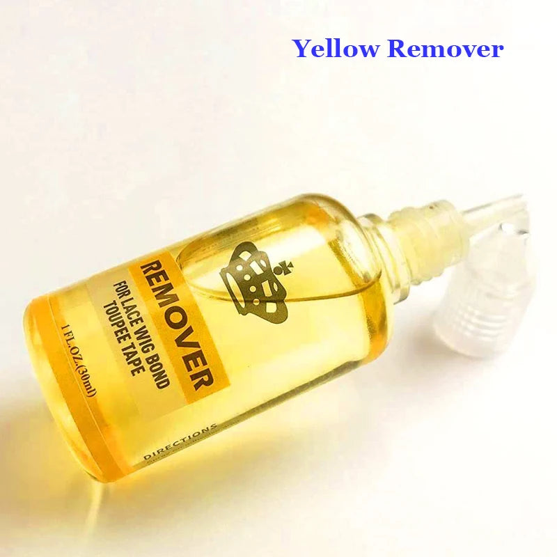 1Pcs Hair Glue Remover Yellow Adhesive Remover For Toupee 30ml Transparent Remover For Lace Wig Tape Remover For Hair Extensions