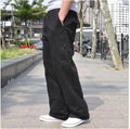 spring Men cargo cotton pants pocket large size big 8XL 10XL 9XL 140KG loose out door casual safari style pants black 46 48 50