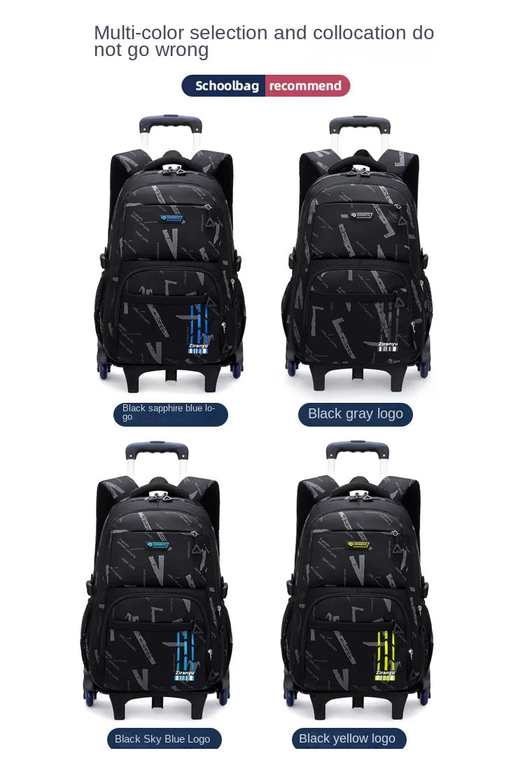 Trolley School Bags for Boys Children Rolling Backpack Elementary School Backpack with Wheels Student Book Bag Carry on Luggage