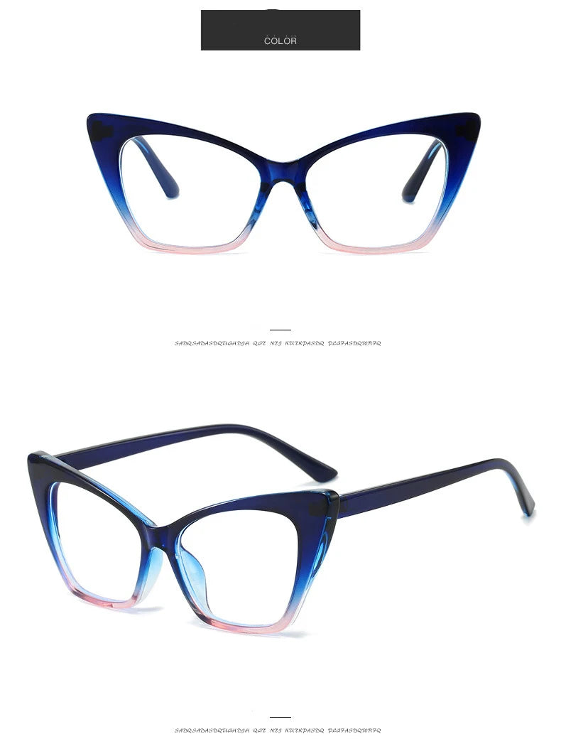 Luxury Brand Cat Eye Reading Glasses Optical Blue Light Blocking Prescription Women Eyeglasses Transparent Fashion Eyewear 2025