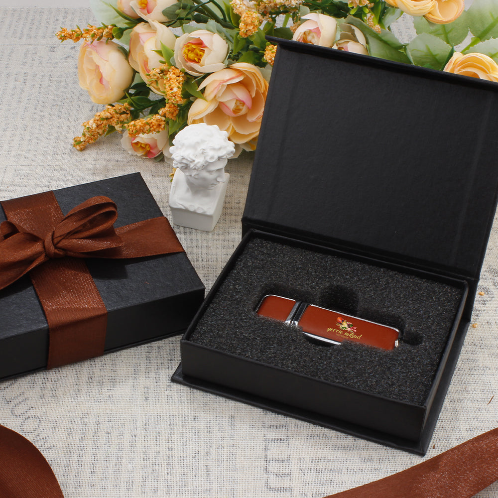 JASTER  USB 2.0 Flash Drives 64GB Brown Leather Business GIFT LOGO  Fashion Pen drive 32GB U disk Free Color pen usb 128GB BOX