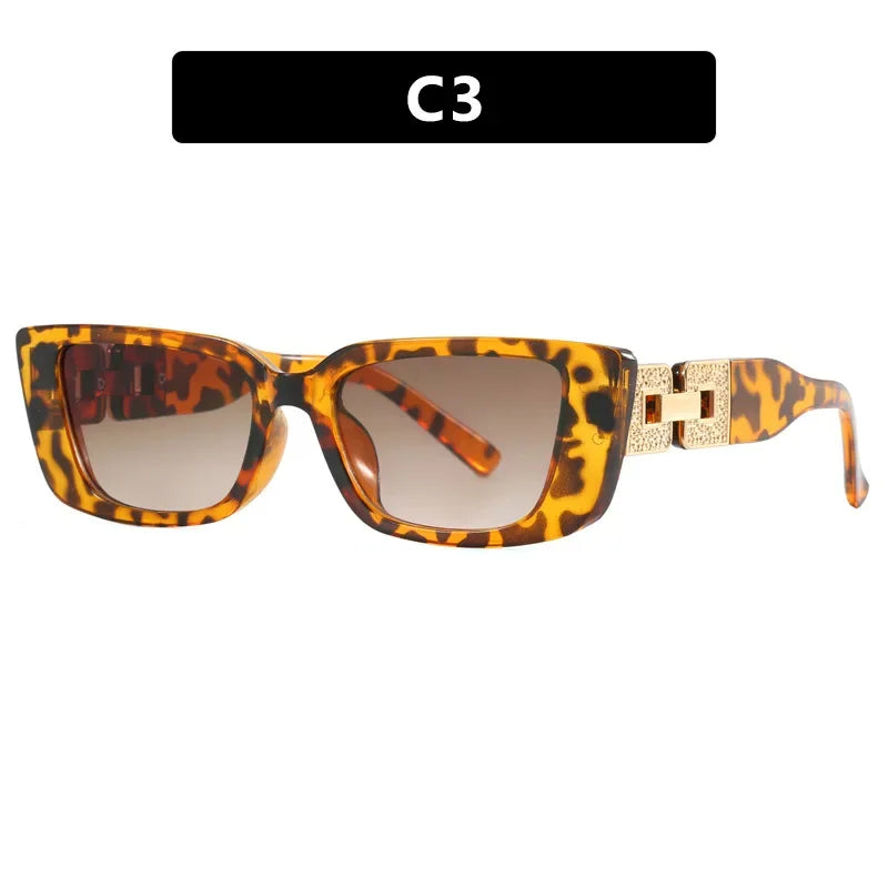 y2k Irregular Cat Eye Sunglasses Women For Men Luxury Brand Designer Vintage Punk Sunglasses Popular Chain Classic Eyeglasses