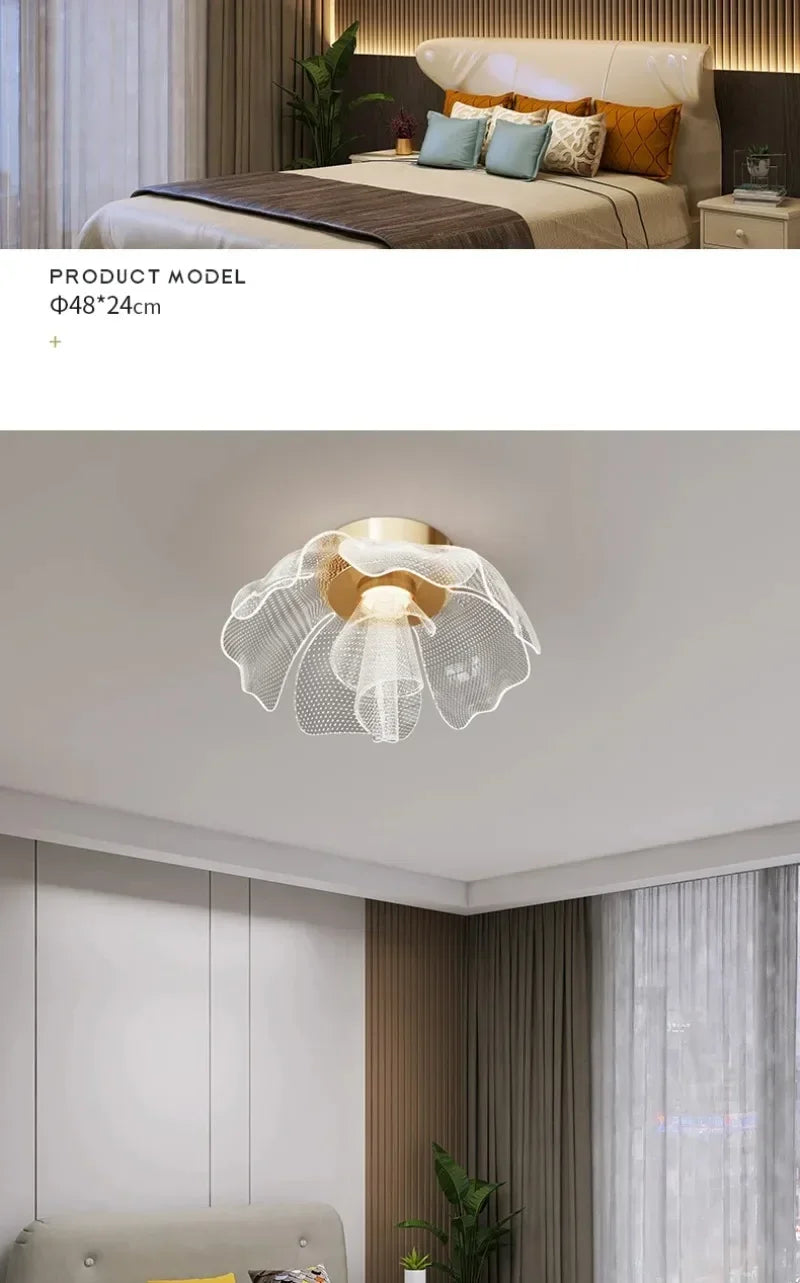Nordic Flower Ceiling Lights for Bedroom Balcony Hallway Ceiling Chandelier Minimalist Decor Indoor Lighting Lusters Luminaires