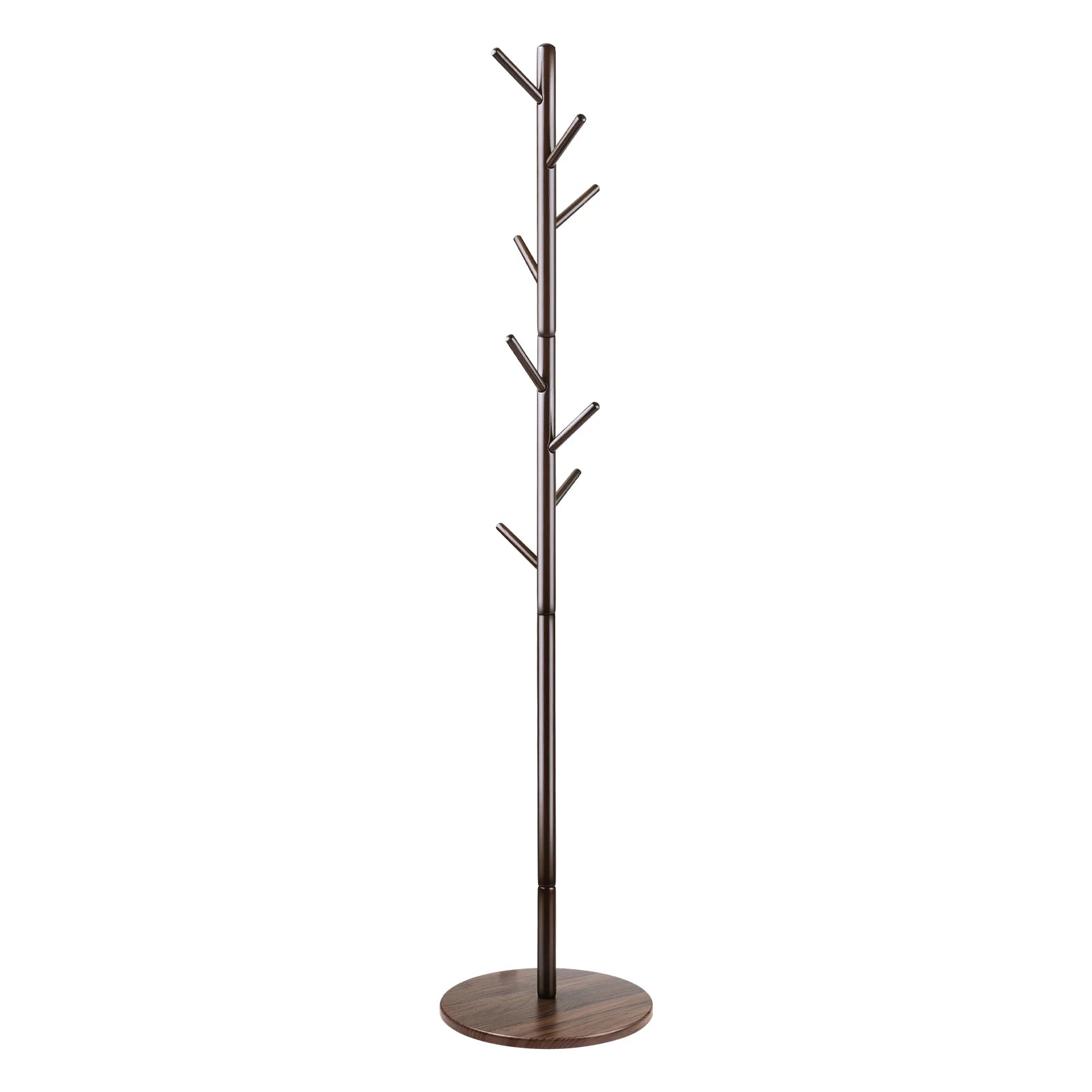Solid Wood Coat Racks Stand Adjustable Height Clothes Hanger 8 Hook for Home Entryway Clothes Hat Scarves Handbags Rack
