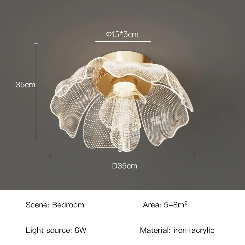 Nordic Flower Ceiling Lights for Bedroom Balcony Hallway Ceiling Chandelier Minimalist Decor Indoor Lighting Lusters Luminaires