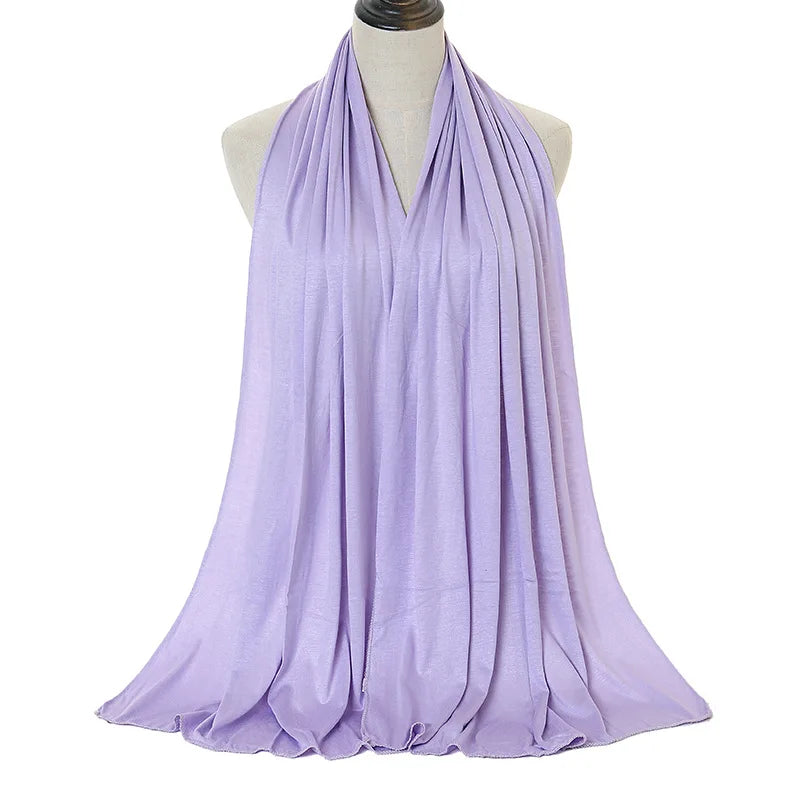 Ramadan Modal Cotton Jersey Hijabs For Woman Long Muslim Shawl Plain Soft Turban Niqab Head Wraps Scarf Women Hijab