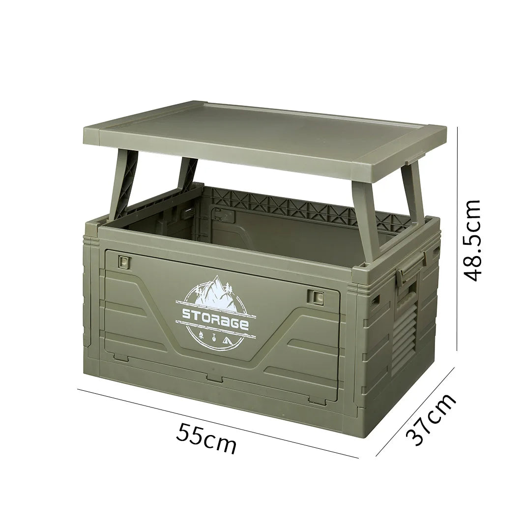 Outdoor camping folding box Car trunk with table Camping picnic finishing box Household storage box