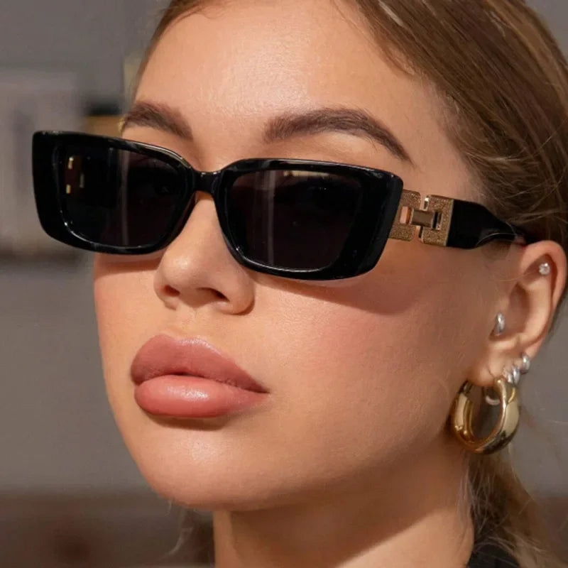 y2k Irregular Cat Eye Sunglasses Women For Men Luxury Brand Designer Vintage Punk Sunglasses Popular Chain Classic Eyeglasses