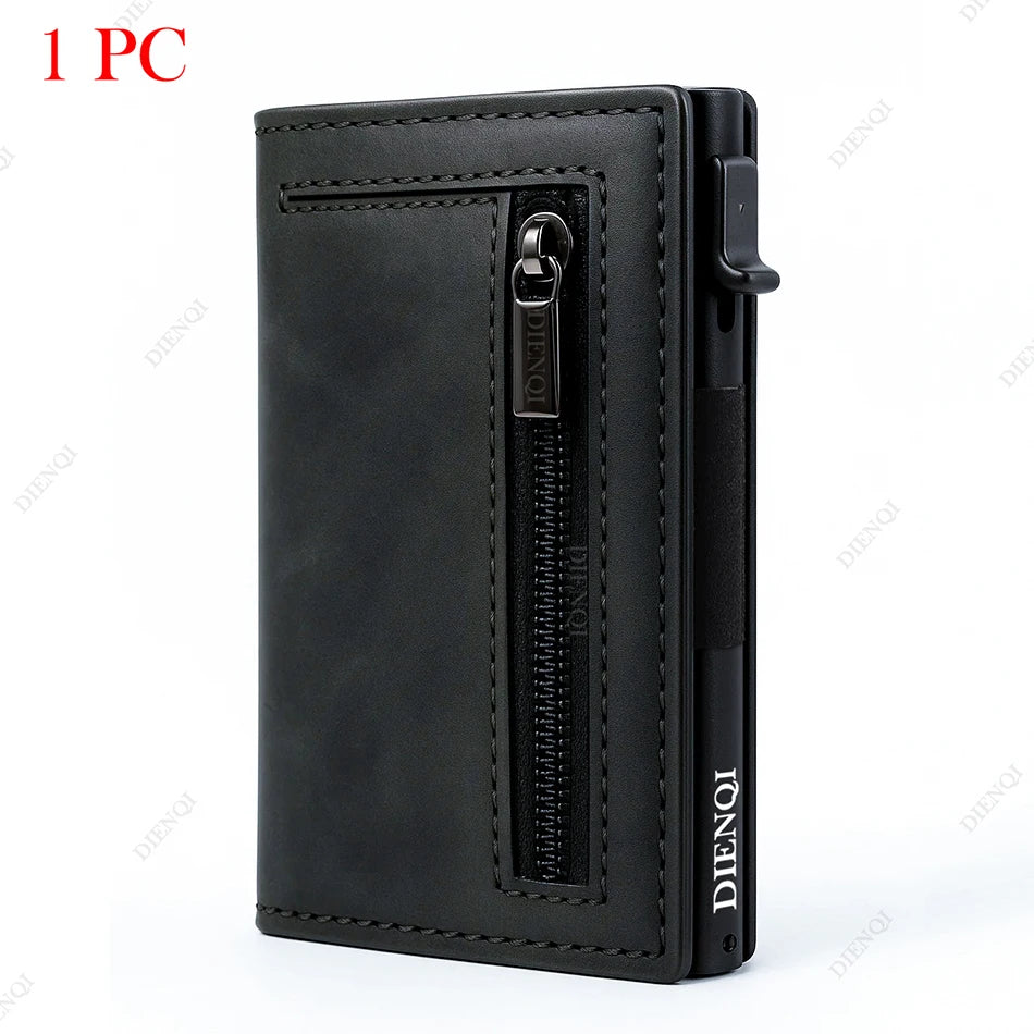 RFID Blocker Minimalistic Men Wallet Business Credit Card Holder Carbon Fiber Leather Wallets Small Male Purse Cardholder Case