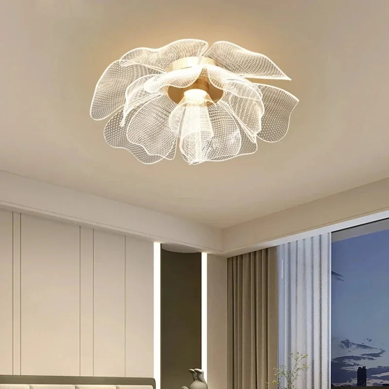 Nordic Flower Ceiling Lights for Bedroom Balcony Hallway Ceiling Chandelier Minimalist Decor Indoor Lighting Lusters Luminaires