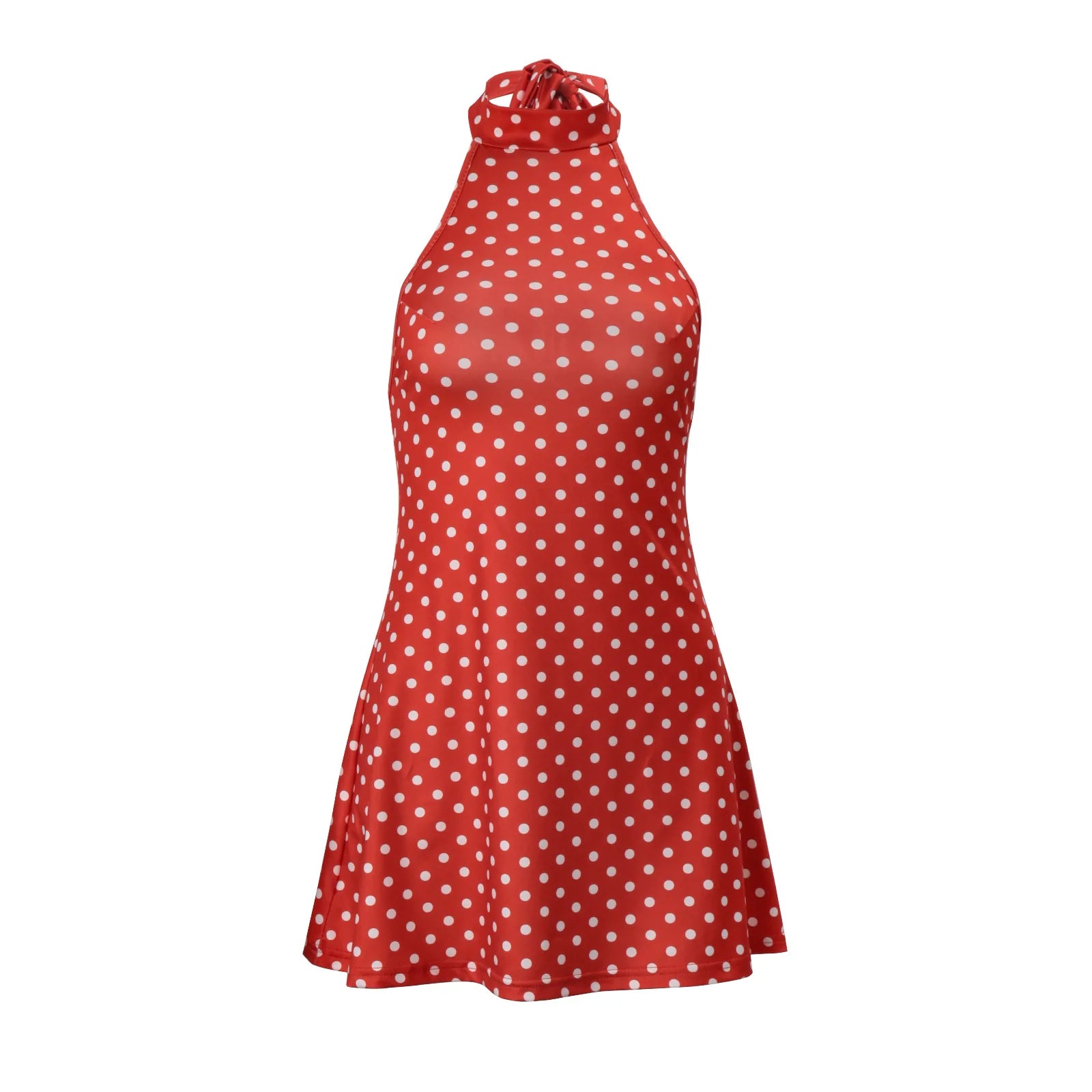 Elegant Off-Shoulder Polka Dot Mini Dress Women's Sleeveless Backless High Waist Y2K Summer Fashion Club Party Gown