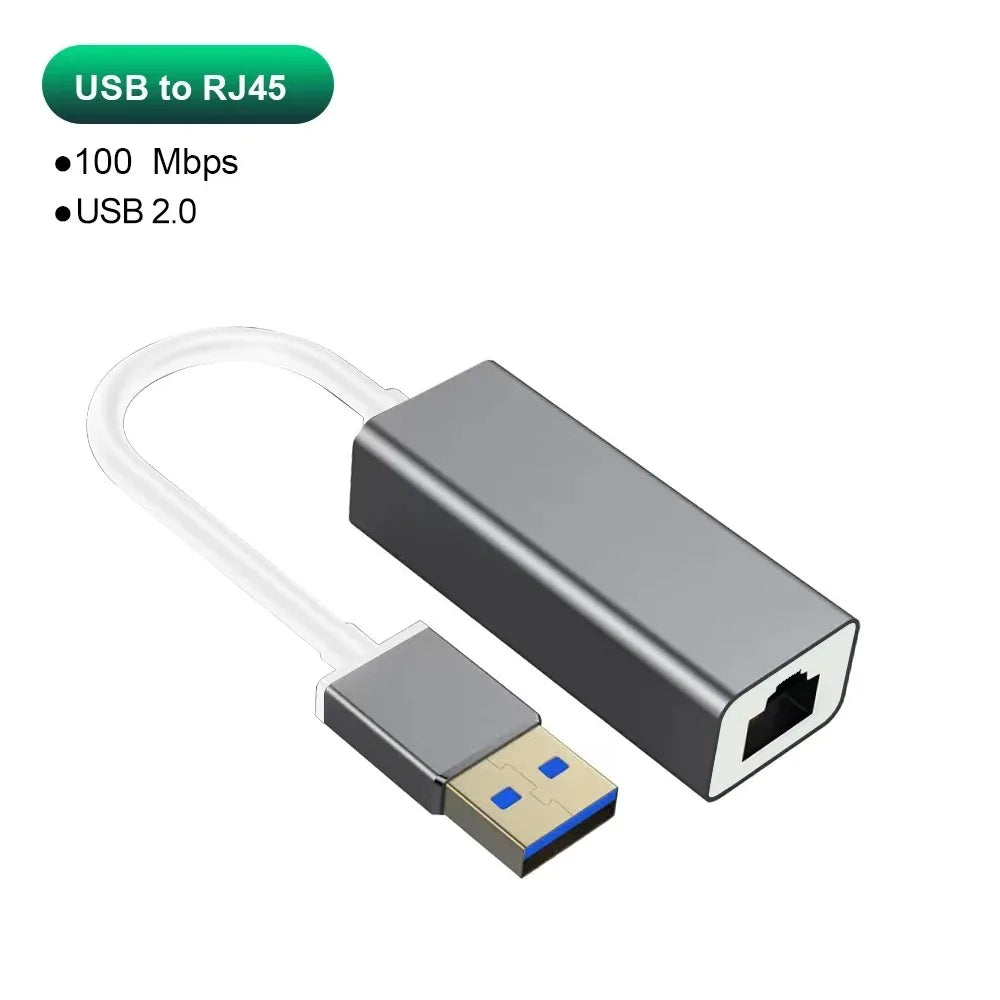KEBIDUMEI USB Type C Ethernet Adapter Network Card USB Type-C To RJ45 100/1000Mbps Lan Internet Cable For MacBook Laptop PC