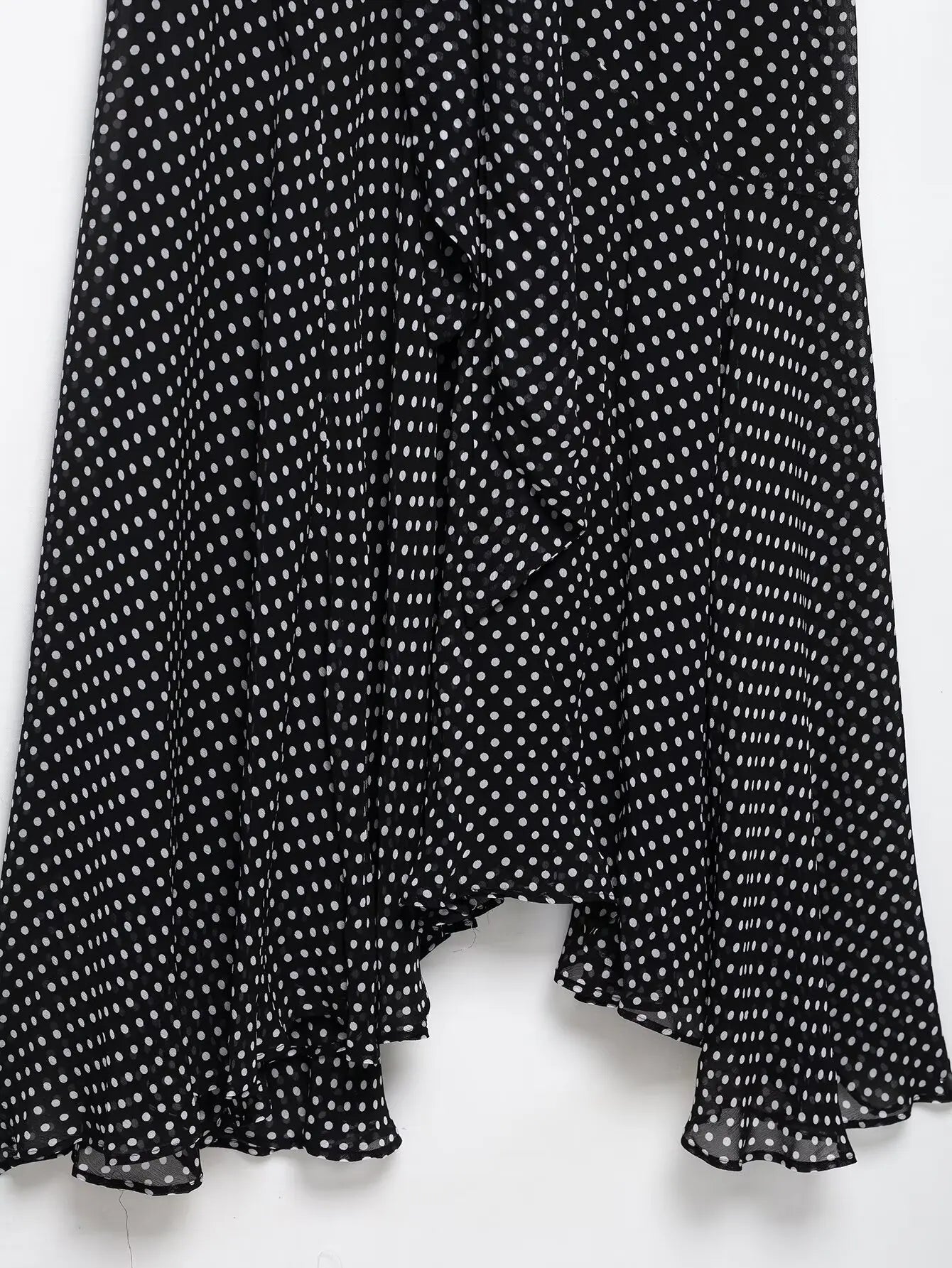 Women's Dresses New Spring 2025 Polka dot dress Sexy shoulders Irregular personality expanded maxi skirt Flowing  5289042